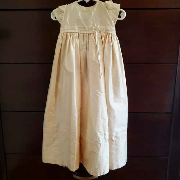 New Size 3M Silk Ivory Christening Gown - Picture 1 of 11